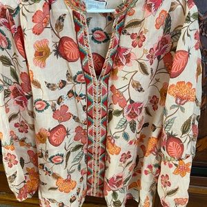 Johnny Was Embroidered Blouse-size L. Excellent condition